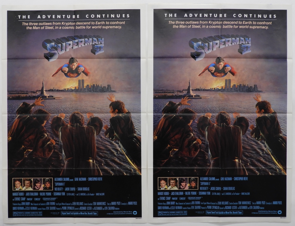 2 SUPERMAN II 1981 ONE SHEET