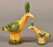2 SUSAN CAMPBELL REDWARE BIRD