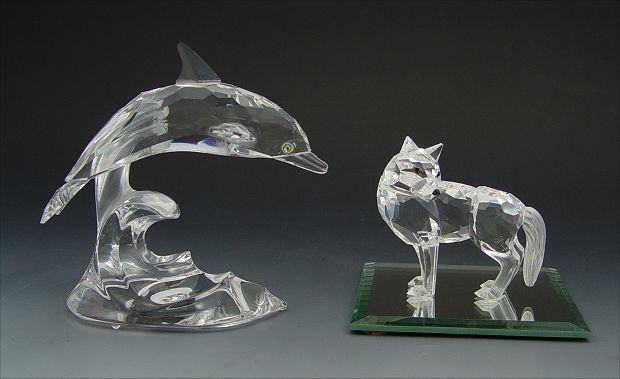 2 SWAROVSKI CRYSTAL FIGURES DOLPHIN