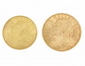 2 SWISS GEM PROOF GOLD FRANC C