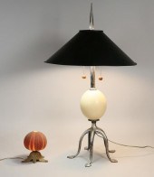2 TABLE LAMPS OSTRICH EGG & SE