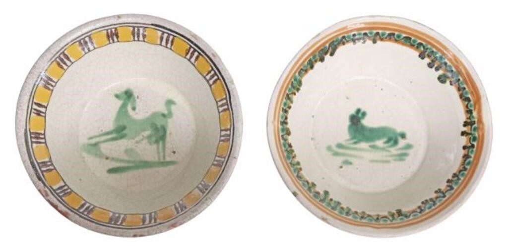 (2) TALAVERA FIGURAL GLAZED