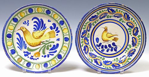 (2) TALAVERA POLYCROME TIN-GLAZE
