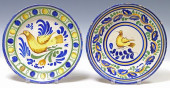 (2) TALAVERA POLYCROME TIN-GLA