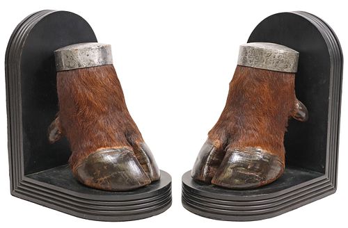 (2) TAXIDERMY BUFFALO HOOF DEMILUNE