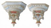 (2) TERRACOTTA PARCEL GILT CHU