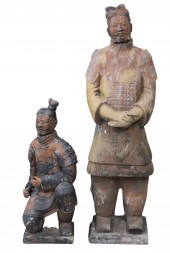 2 TERRACOTTA TEMPLE GUARDIANS