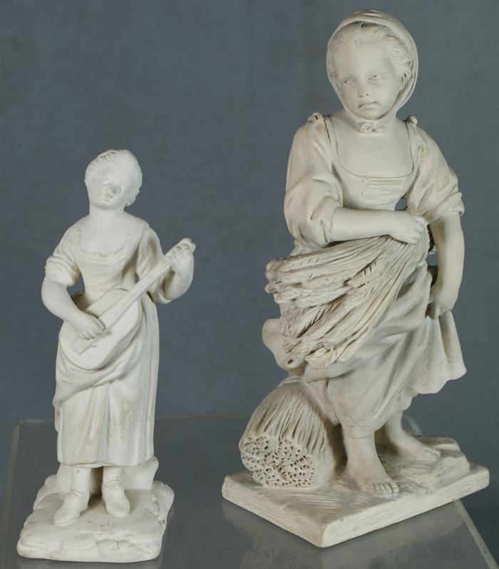 2 terre-de-pipe figurines, girl
