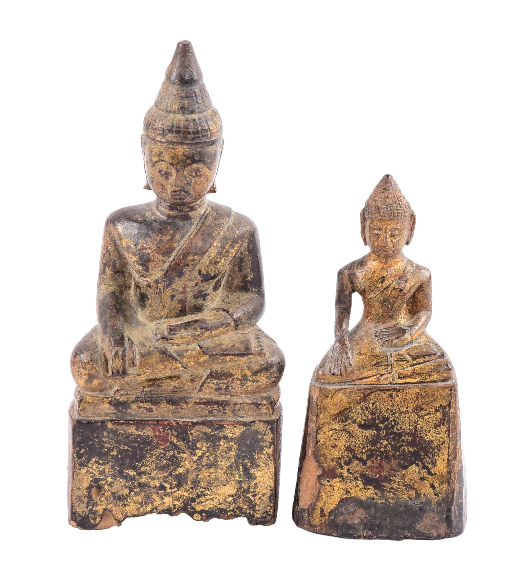 (2) Thai Buddha carved wood
