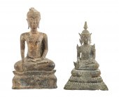 (2) Thai Buddha figures, remna