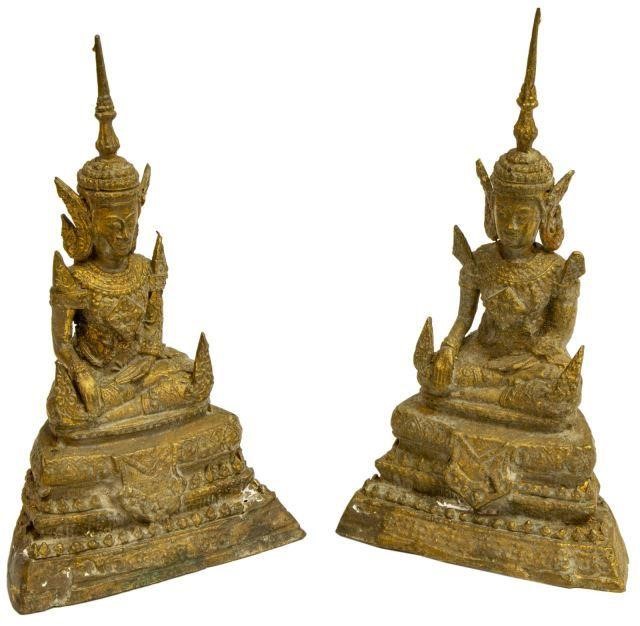 (2) THAI GILT BRONZE RATTANAKOSIN