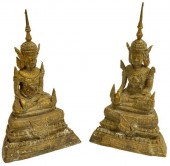 (2) THAI GILT BRONZE RATTANAKO