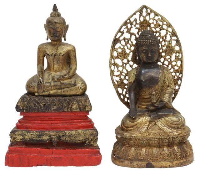 (2) THAI GILTWOOD & BRONZE MEDICINE