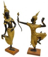 (2) THAI PARCEL GILT BRONZE FI