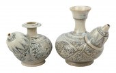(2) Thai stoneware Kendi drink
