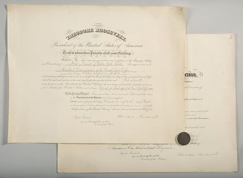 2 THEODORE ROOSEVELT SIGNED
