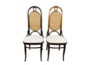 (2) THONET MAHOGANY AND CANE H