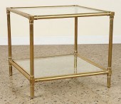 2 TIERED BRASS GLASS BAMBOO SI
