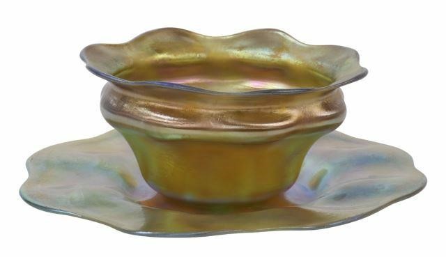 (2) TIFFANY FAVRILE ART GLASS