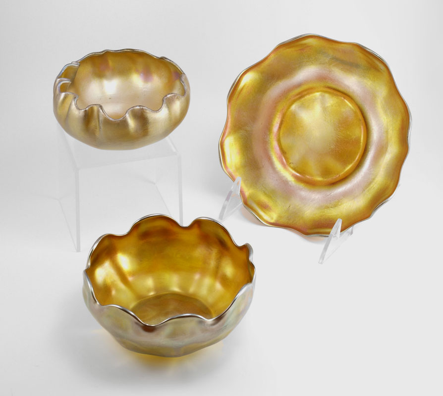 2 TIFFANY FAVRILE BOWLS AND AN