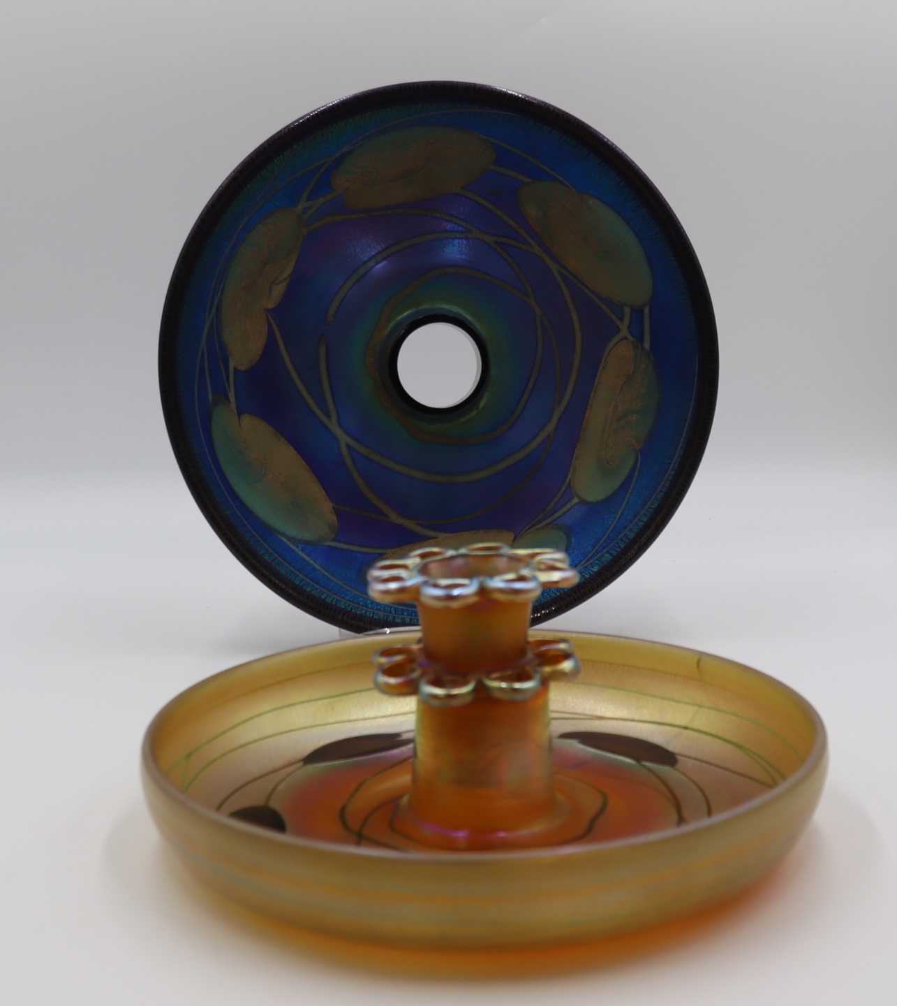 2 TIFFANY FAVRILLE GLASS BOWLS &