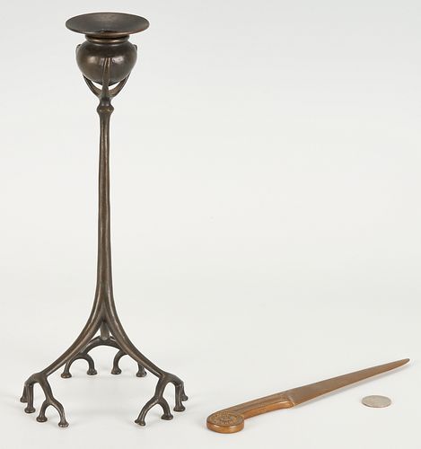 2 TIFFANY STUDIOS BRONZE ITEM: