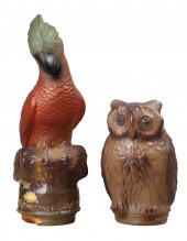 (2) Tiffin figural glass shade