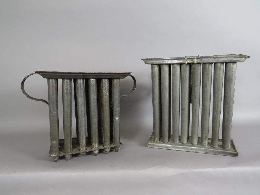 2 TIN CANDLEMOLDSca. 19th