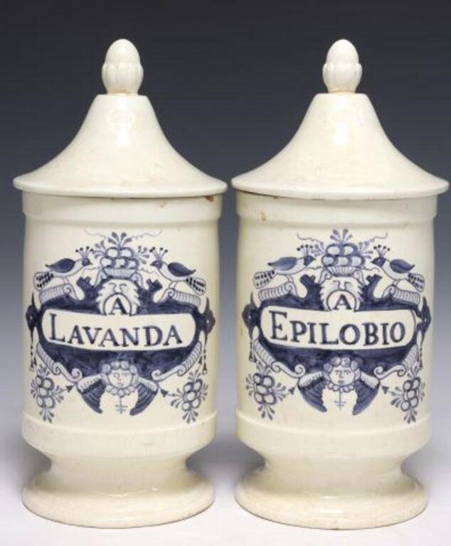 (2) TIN-GLAZED EARTHENWARE