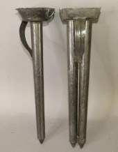 2 TIN HANDHELD CANDLE MOLDSca.