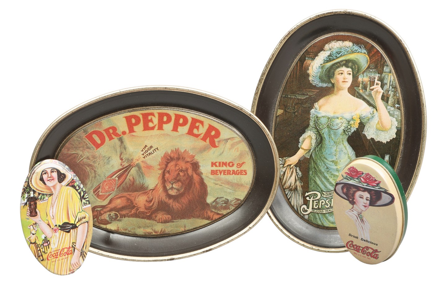 (2) Tin Litho Tip Trays, Dr.