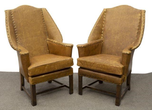(2) TOBACCO LEATHER WINGBACK