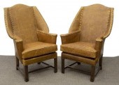 (2) TOBACCO LEATHER WINGBACK A