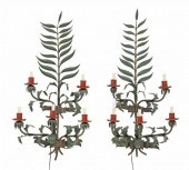 (2) TOLE PAINTED IRON FOLIATE