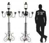 (2) TOLE & WROUGHT IRON TORCHI