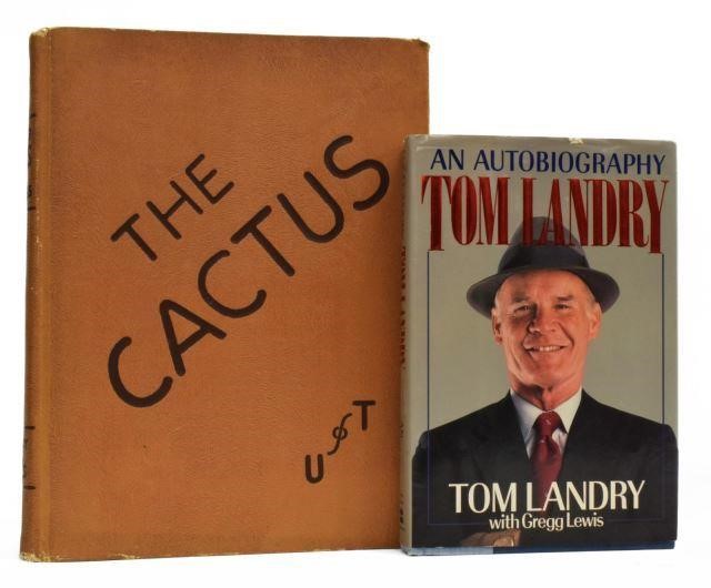 (2) TOM LANDRY SIGNED BOOK &