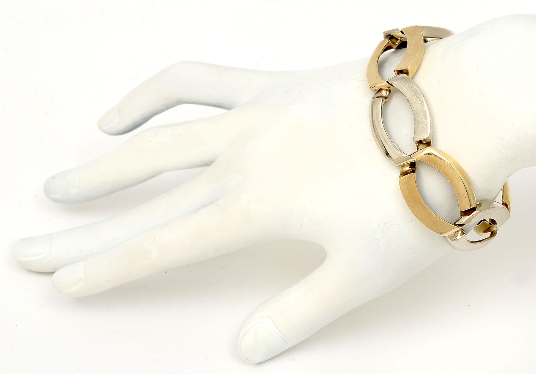 2 TONE 14K LARGE LINK ITALIAN