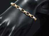 2 TONE 18K PAVE DIAMOND OPEN L