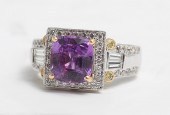 2 TONE 18K PINK SAPPHIRE & DIA