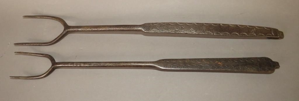 2 TOOL DECORATED WROUGHT IRON