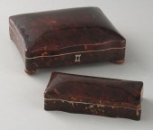 (2) Tortoise shell dresser box