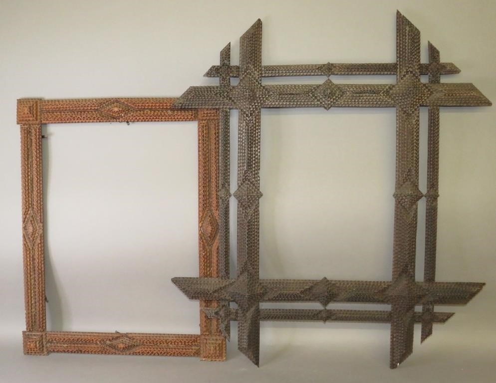 2 TRAMP ART FRAMESca. 1880-1920;