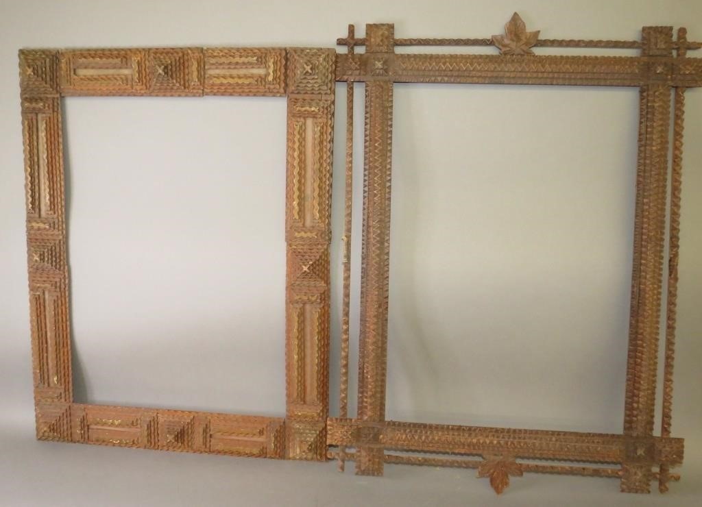 2 TRAMP ART FRAMESca. 1890-1920;