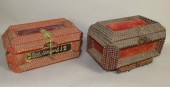 2 TRAMP ART STYLE TRINKET BOXE