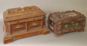 2 TRAMP ART TRINKET BOXESca. l