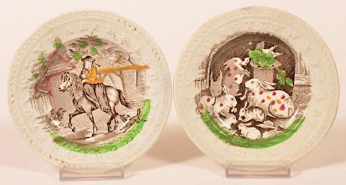 2 TRANSFER DECORATED IRONSTONE
