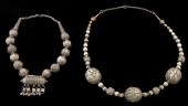 2 TRIBAL SILVER NECKLACES, ETH