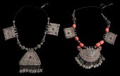 2 TRIBAL SILVER NECKLACES, PAK
