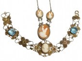 (2) TRIPLE CAMEO NECKLACE & VE