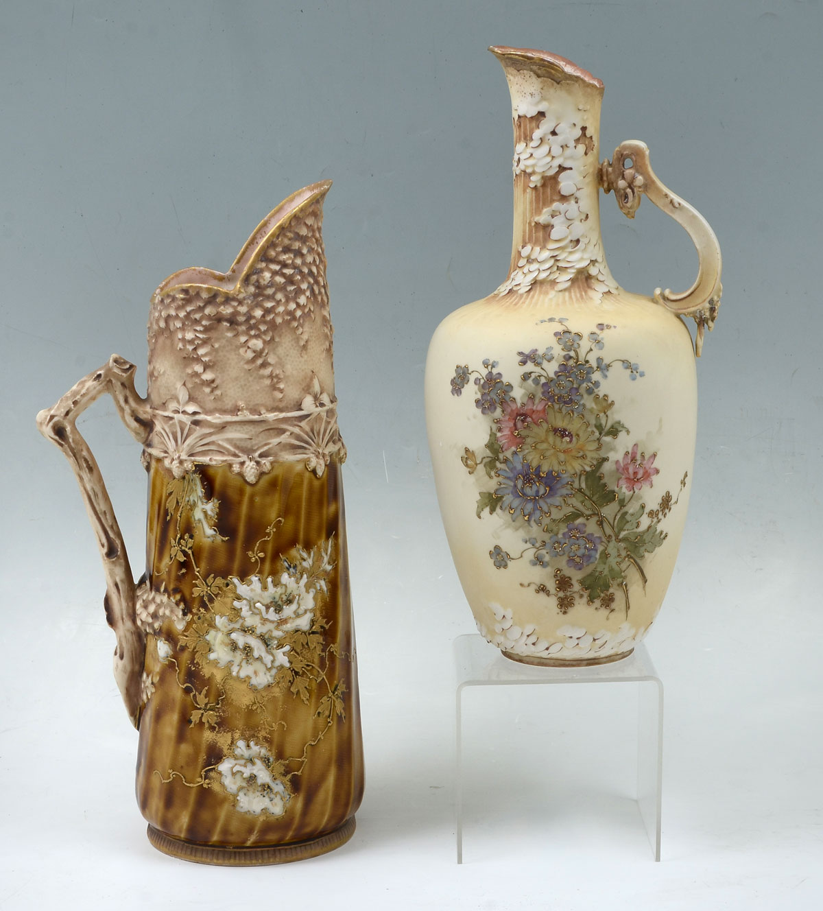 2 TURN TEPLITZ PORCELAIN VASES: